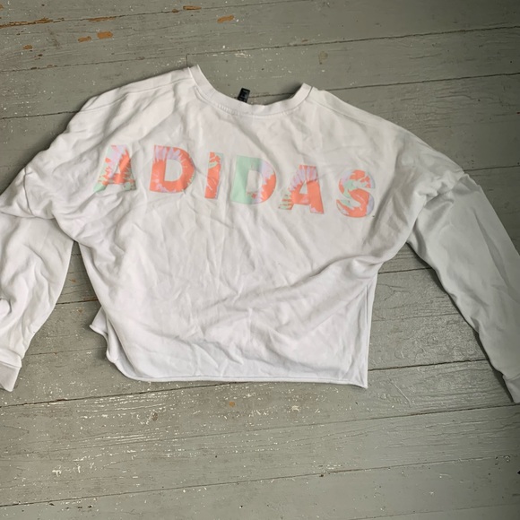 Womens Adidas Crop Sweatshirt - Picture 2 of 3